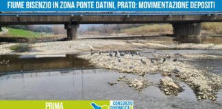 Bisenzio a Prato: rimozione sedimenti al Ponte Datini completata