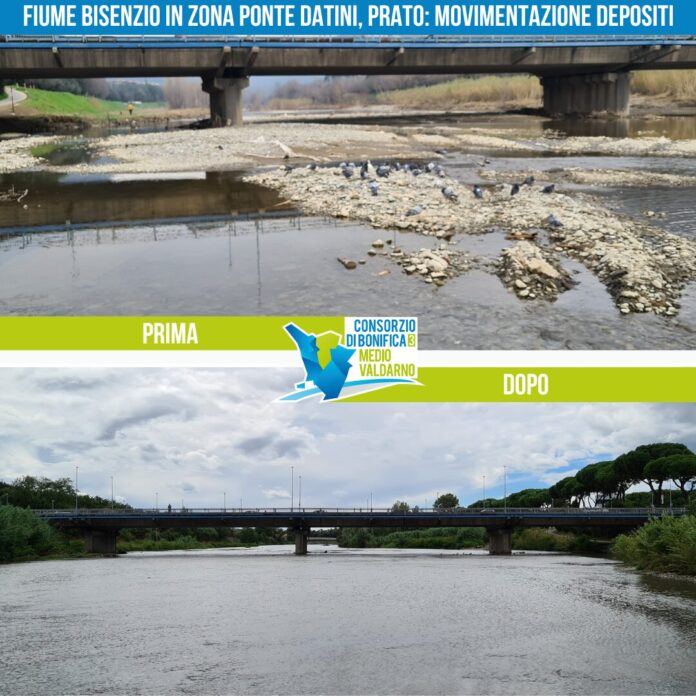 Bisenzio al Ponte Datini, prima-dopo 2024